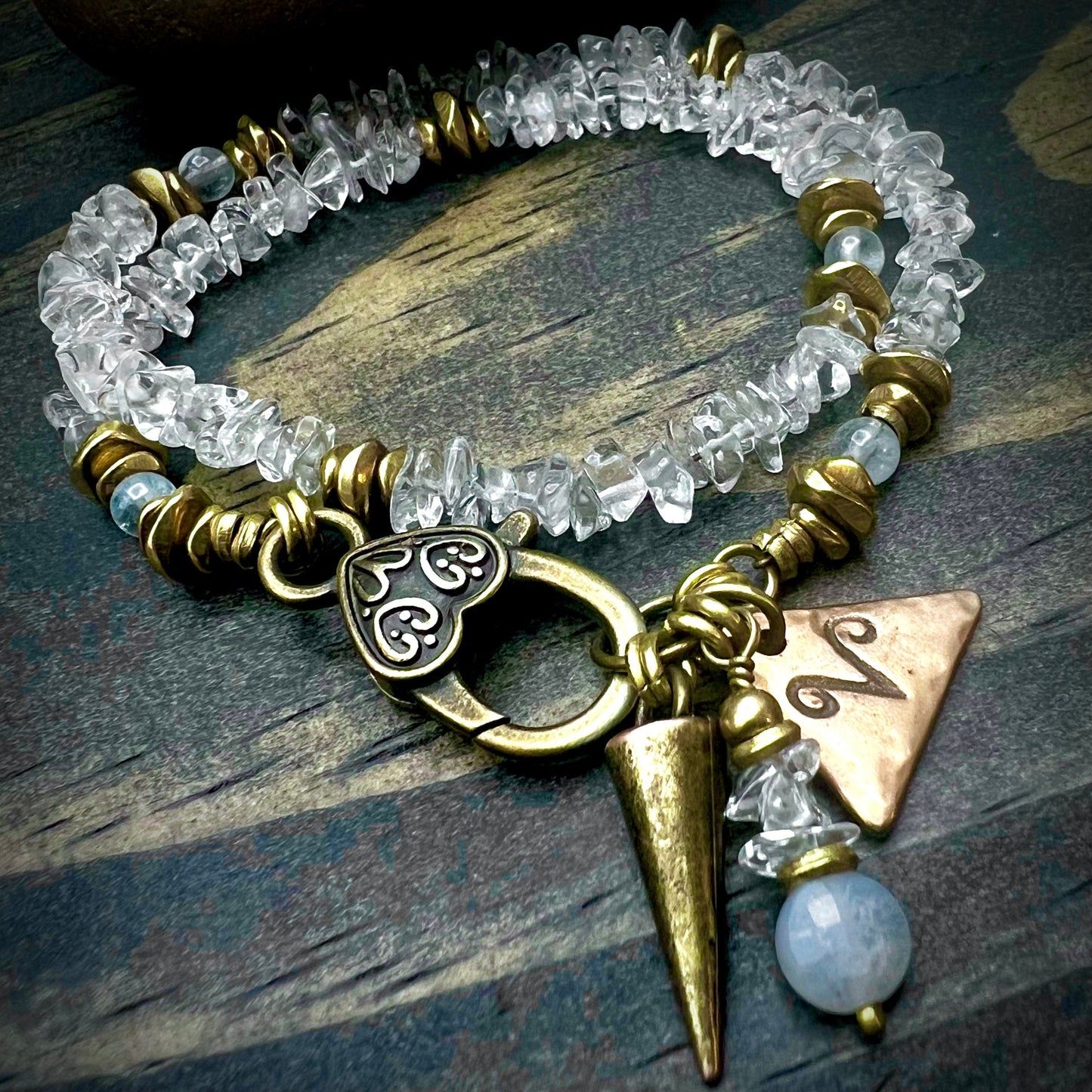 March Birthstone Wrap Bracelets with Zodiac Charm