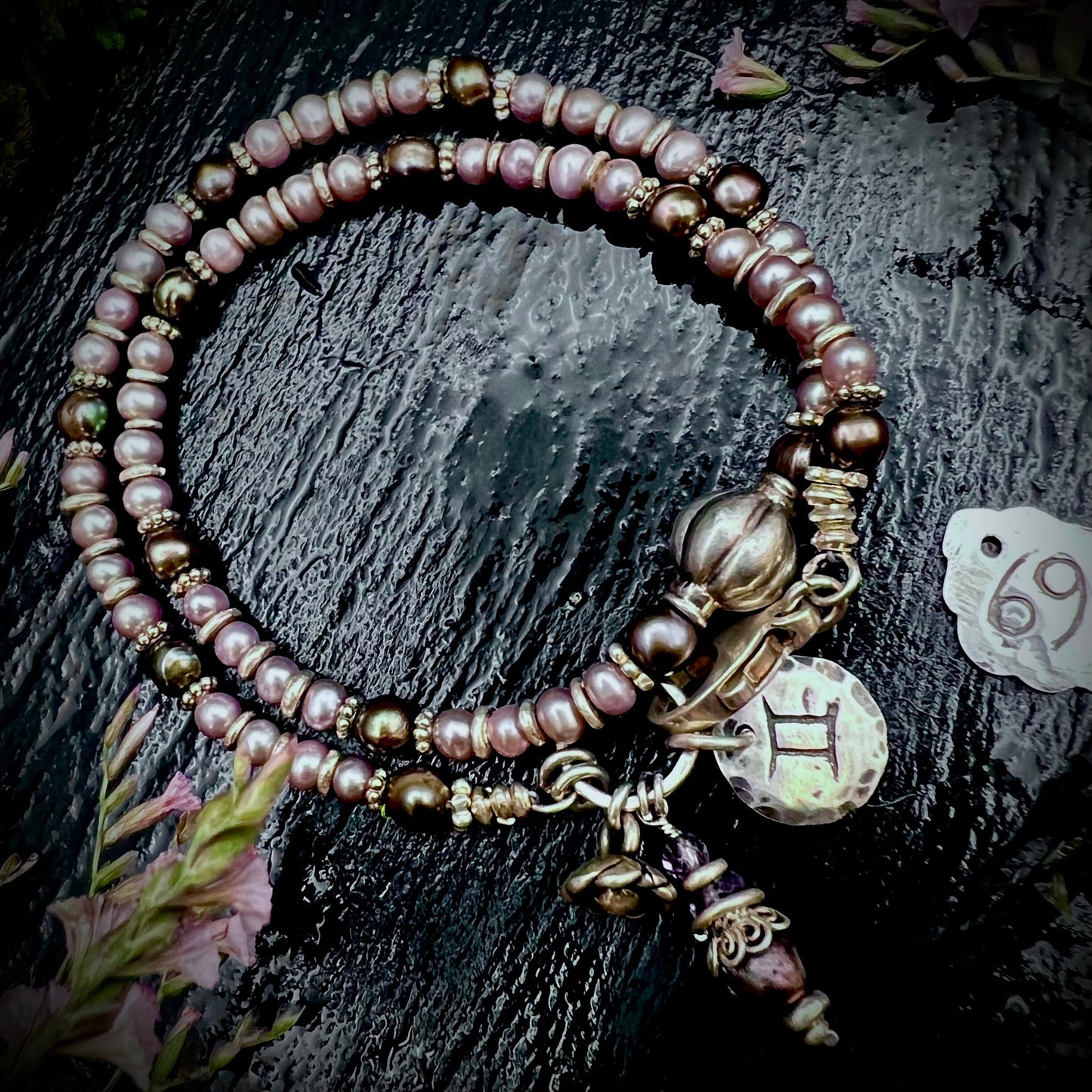 June Birthstone Wrap Bracelet with Zodiac Bracelet