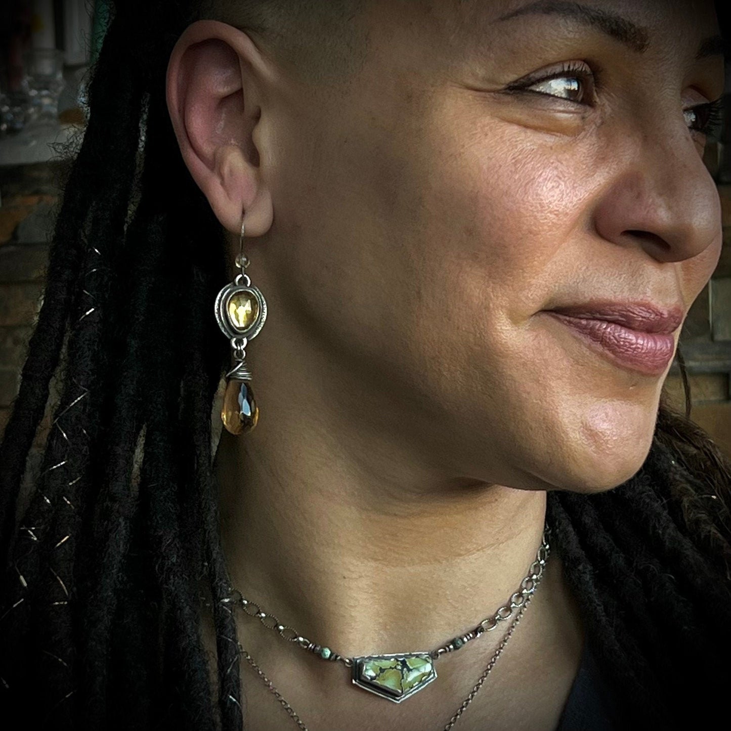 Citrine and Silver Earrings