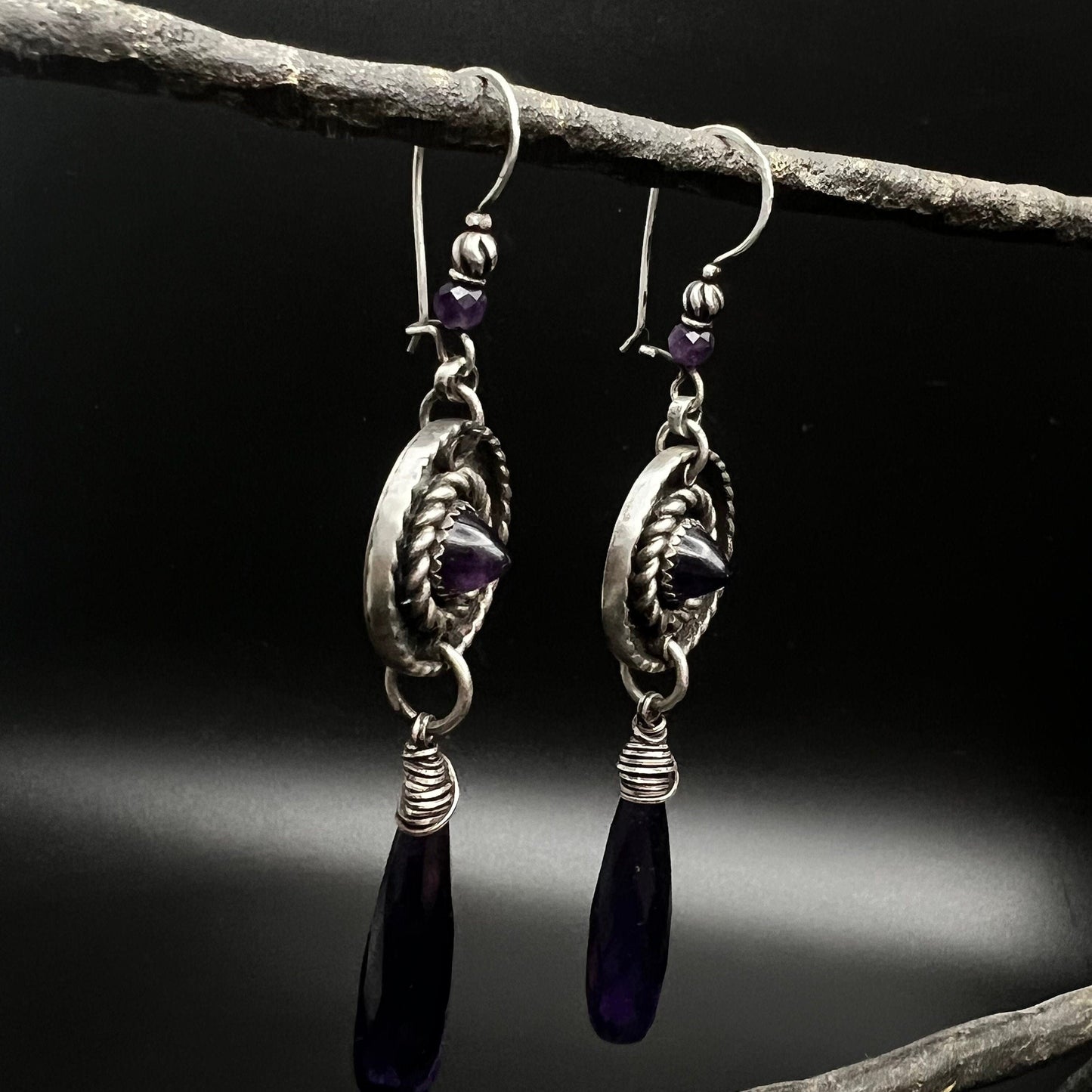 Amethyst Discus Earrings