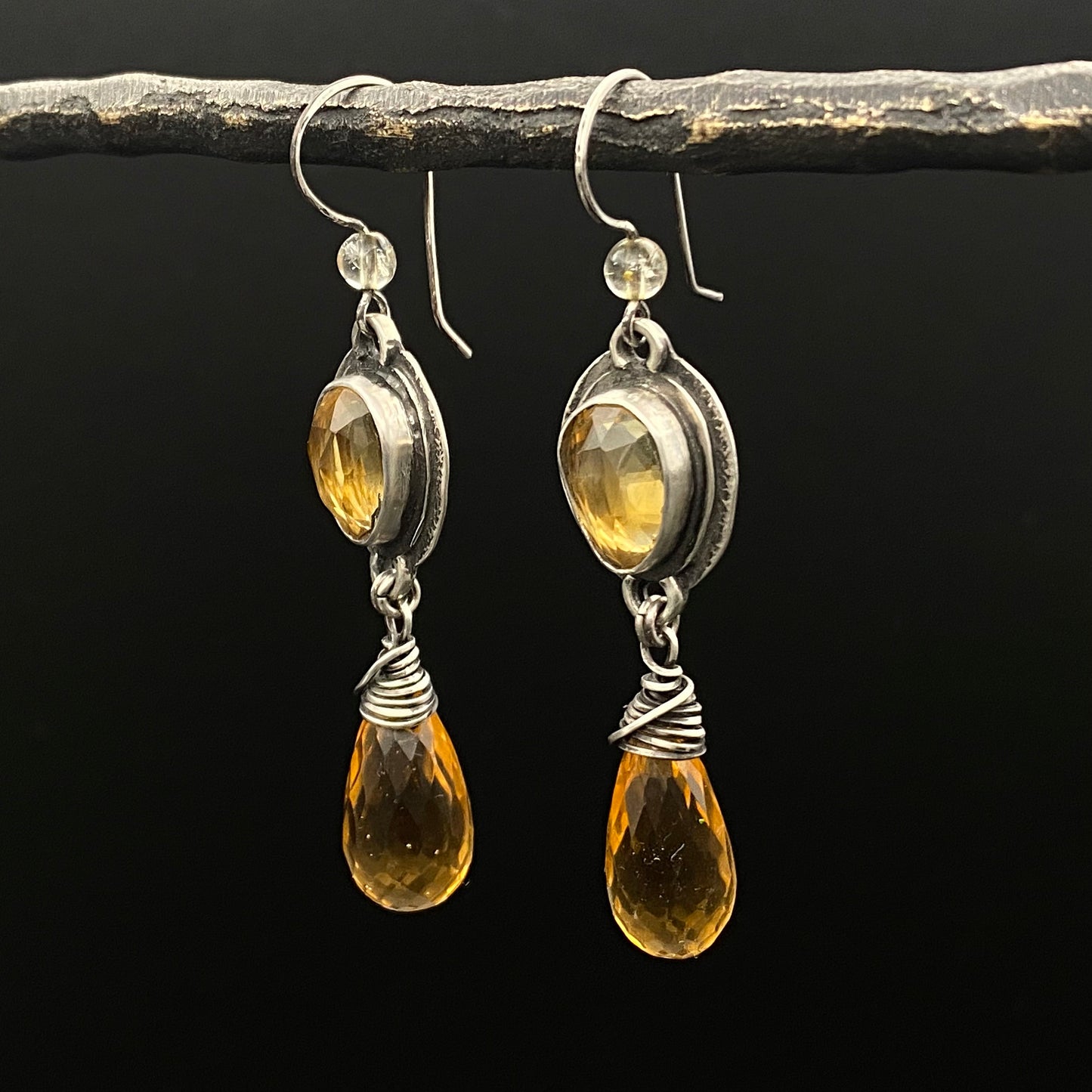Citrine and Silver Earrings
