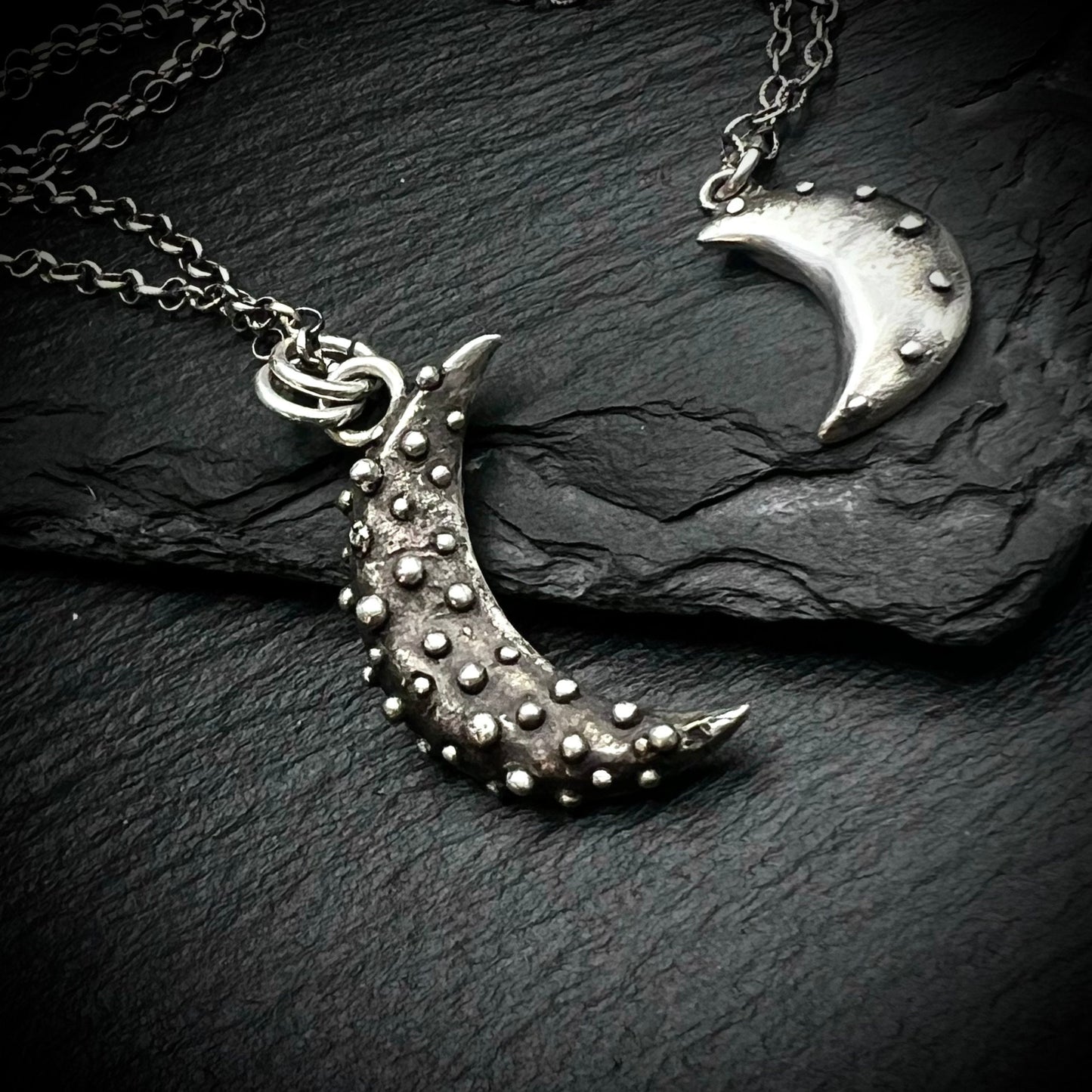 Textured Moon in Fine Silver
