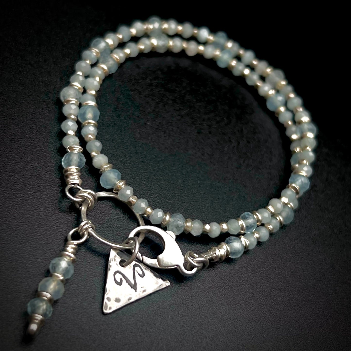 March Birthstone Wrap Bracelets with Zodiac Charm