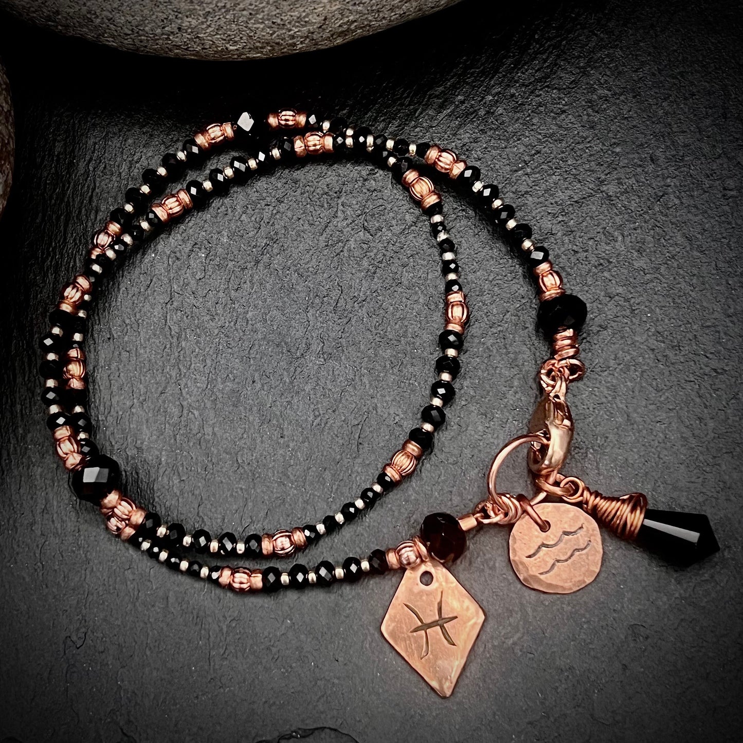 February Birthstone Wrap Bracelet with Zodiac Bracelet