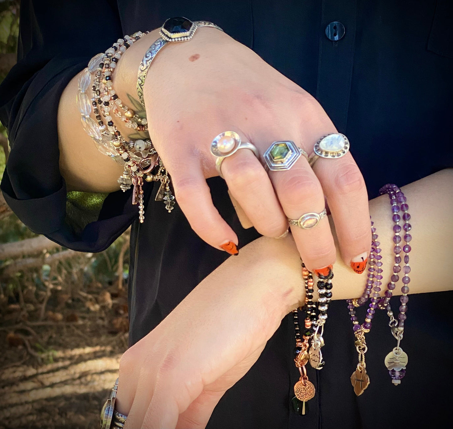 February Birthstone Wrap Bracelet with Zodiac Bracelet