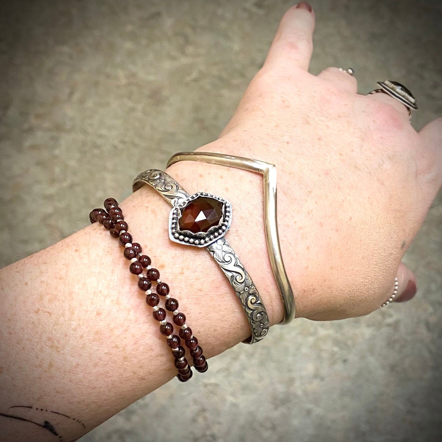 Plain Chevron Bracelet in Sterling Silver