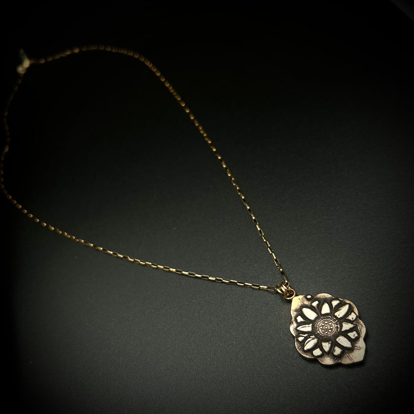 Bronze Lotus Necklace