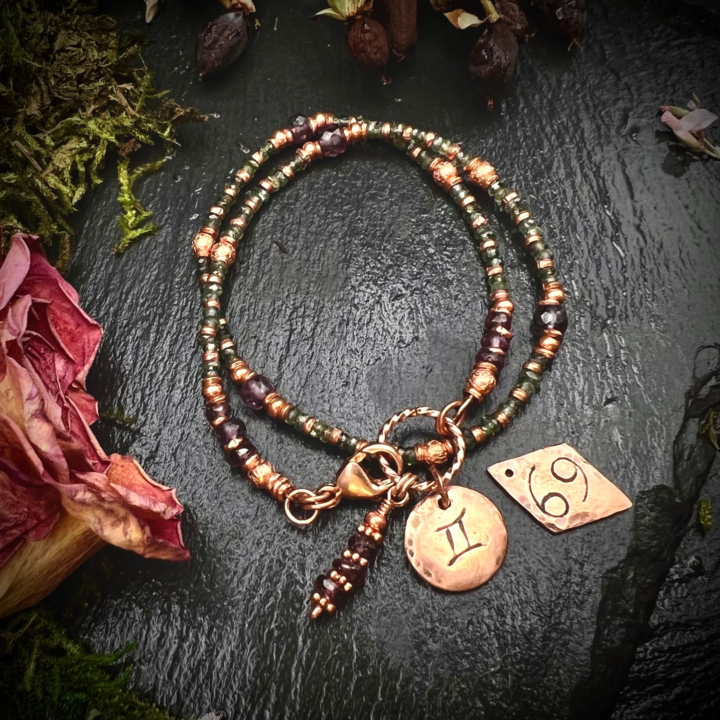 June Birthstone Wrap Bracelet with Zodiac Bracelet