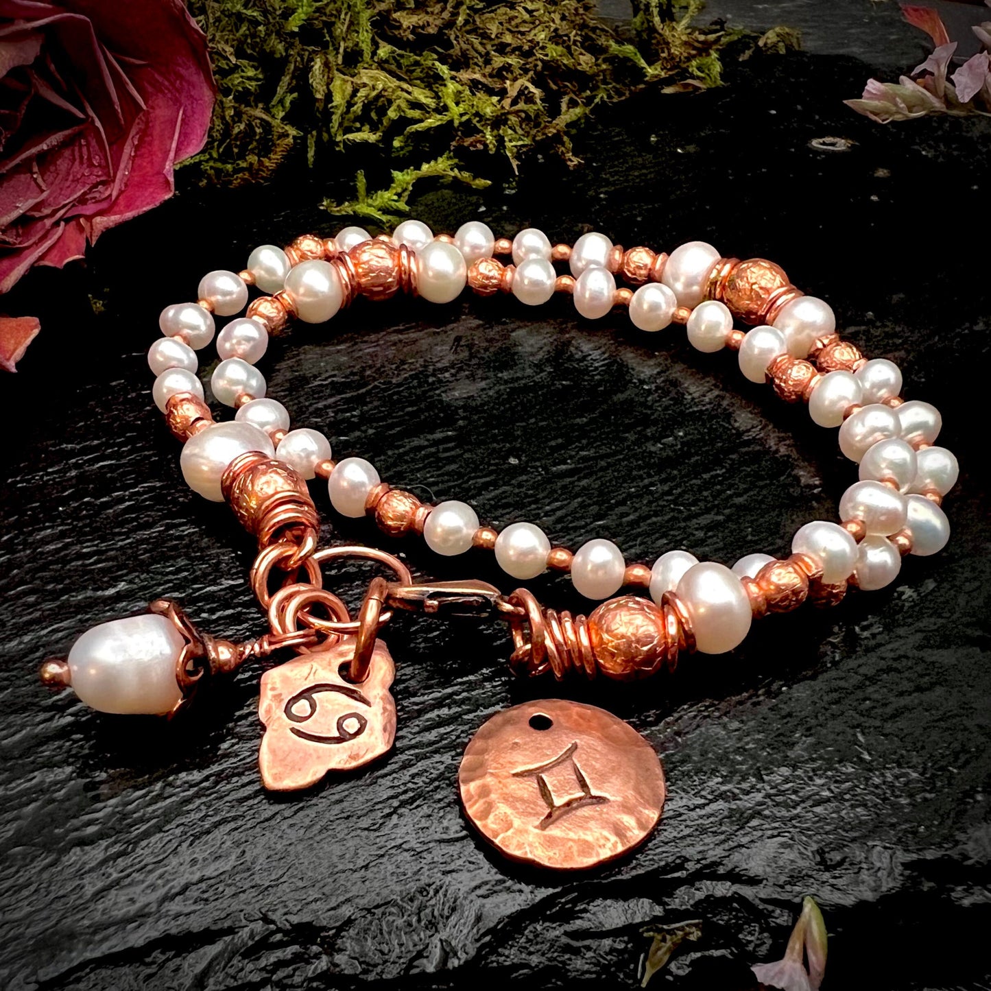 June Birthstone Wrap Bracelet with Zodiac Bracelet