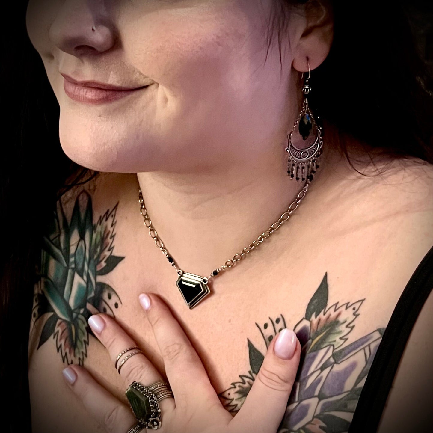 Onyx Shield Necklace