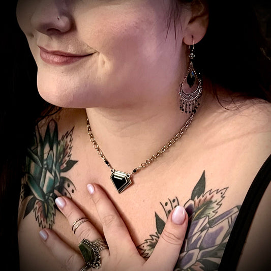 Onyx Shield Necklace