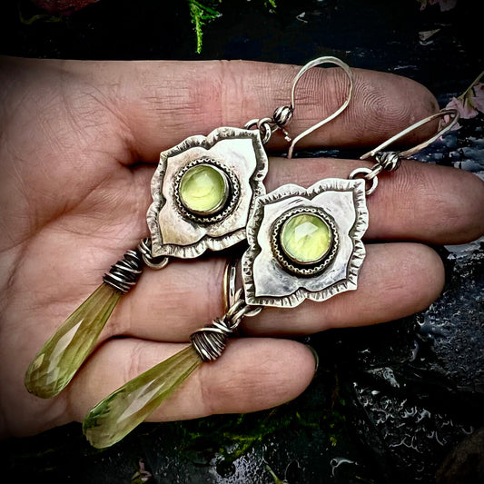 Sea Green Chalcedony and Silver Earrings