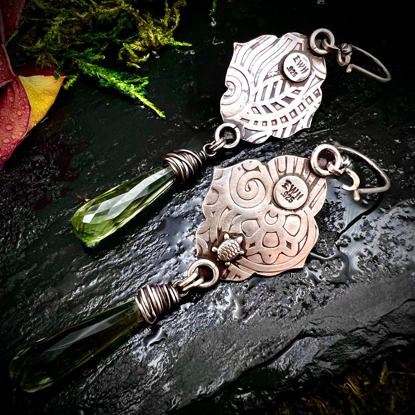 Sea Green Chalcedony and Silver Earrings