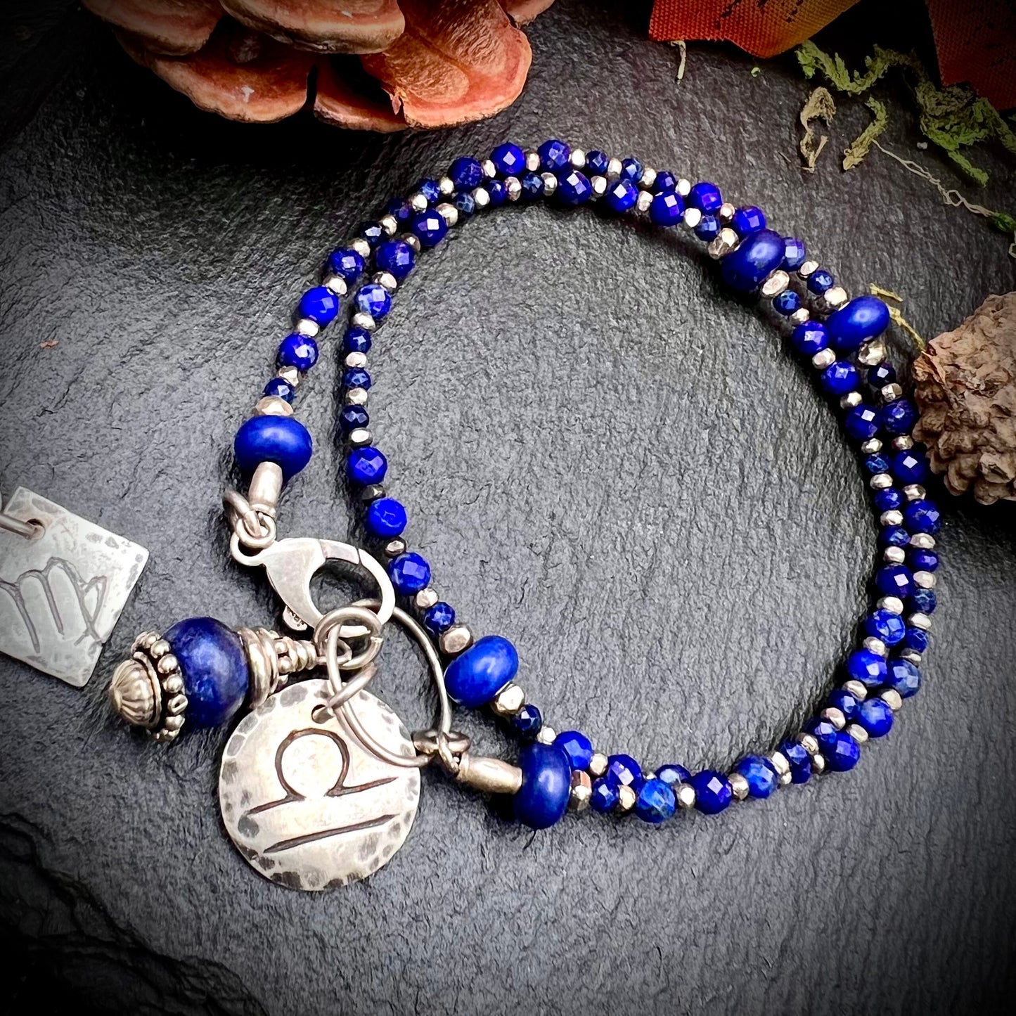 September Birthstone Wrap Bracelet with Zodiac Charm