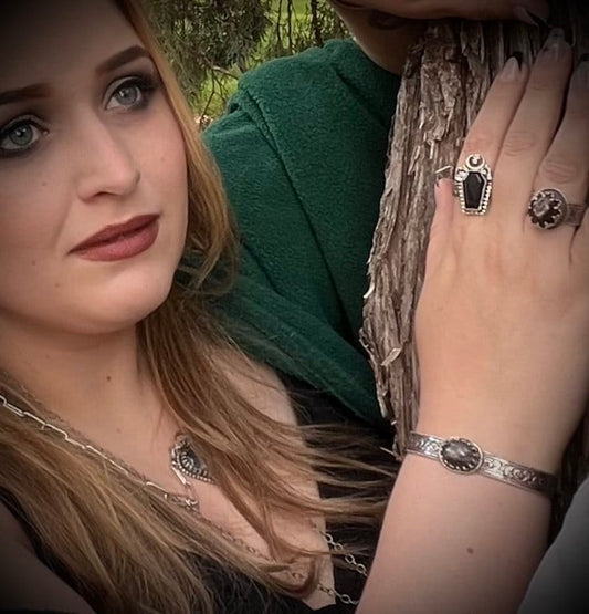 Silver Sheen Obsidian Cuff Bracelet