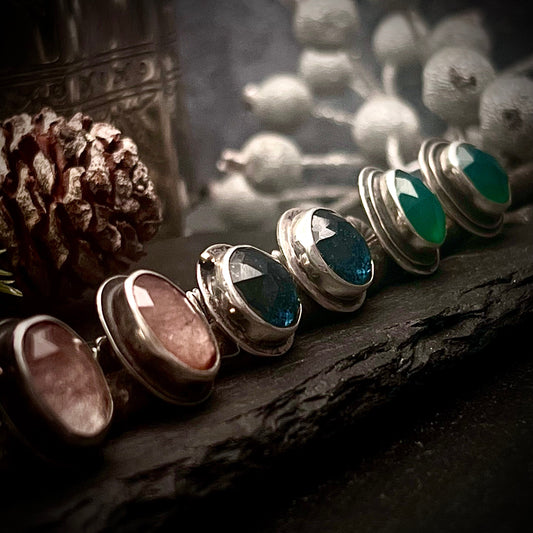 Rosecut Gemstone Post Earring