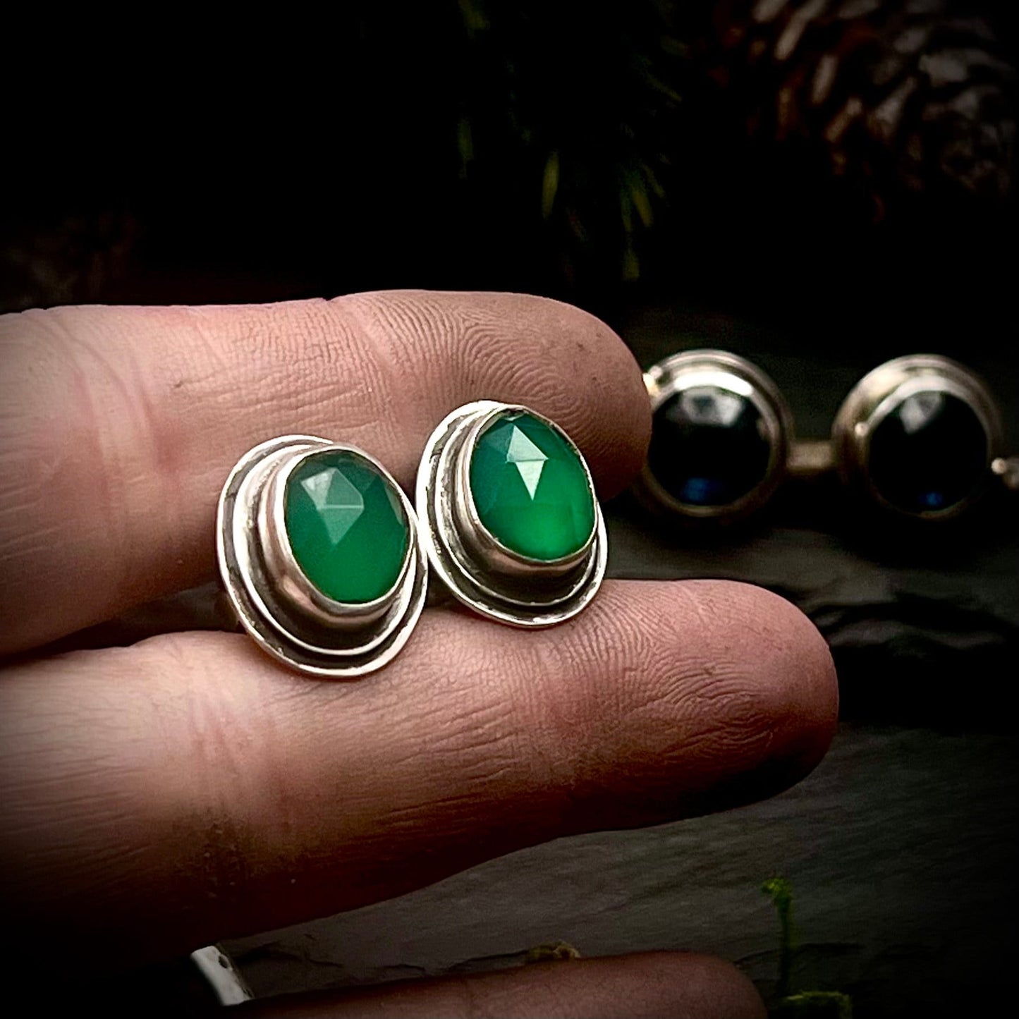 Rosecut Gemstone Post Earring