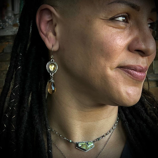 Citrine and Silver Earrings