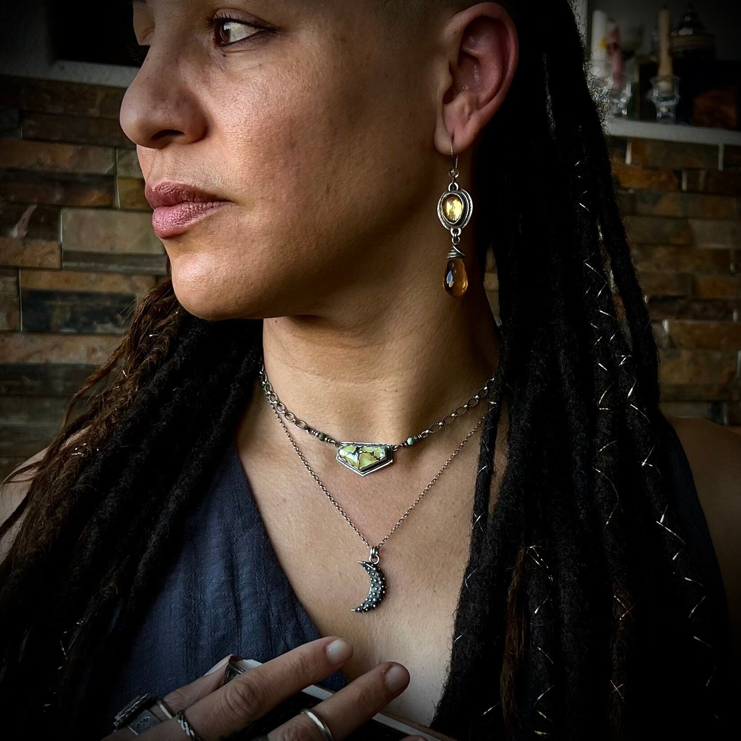 Citrine and Silver Earrings