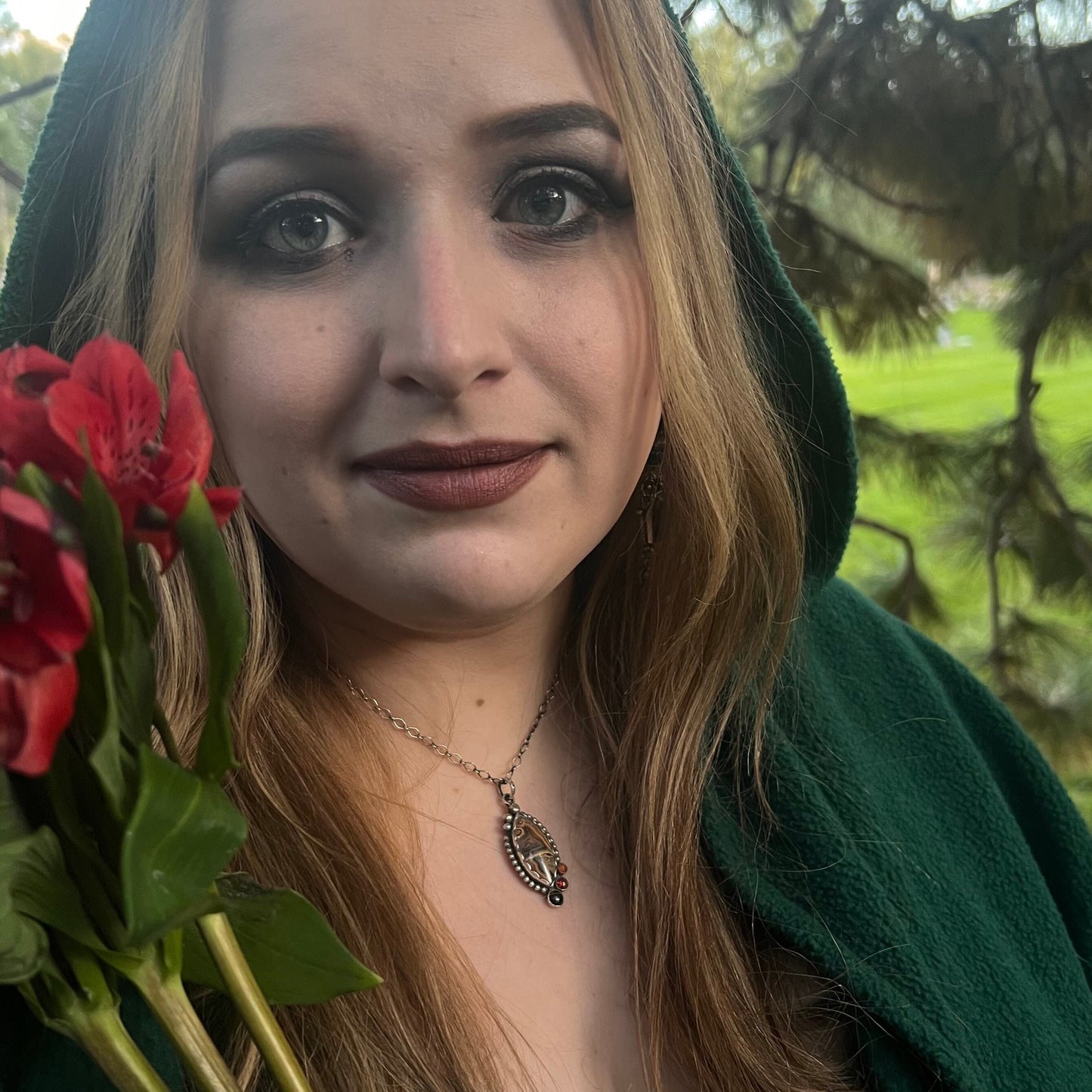 Tube Onyx Pendant in Sterling Silver