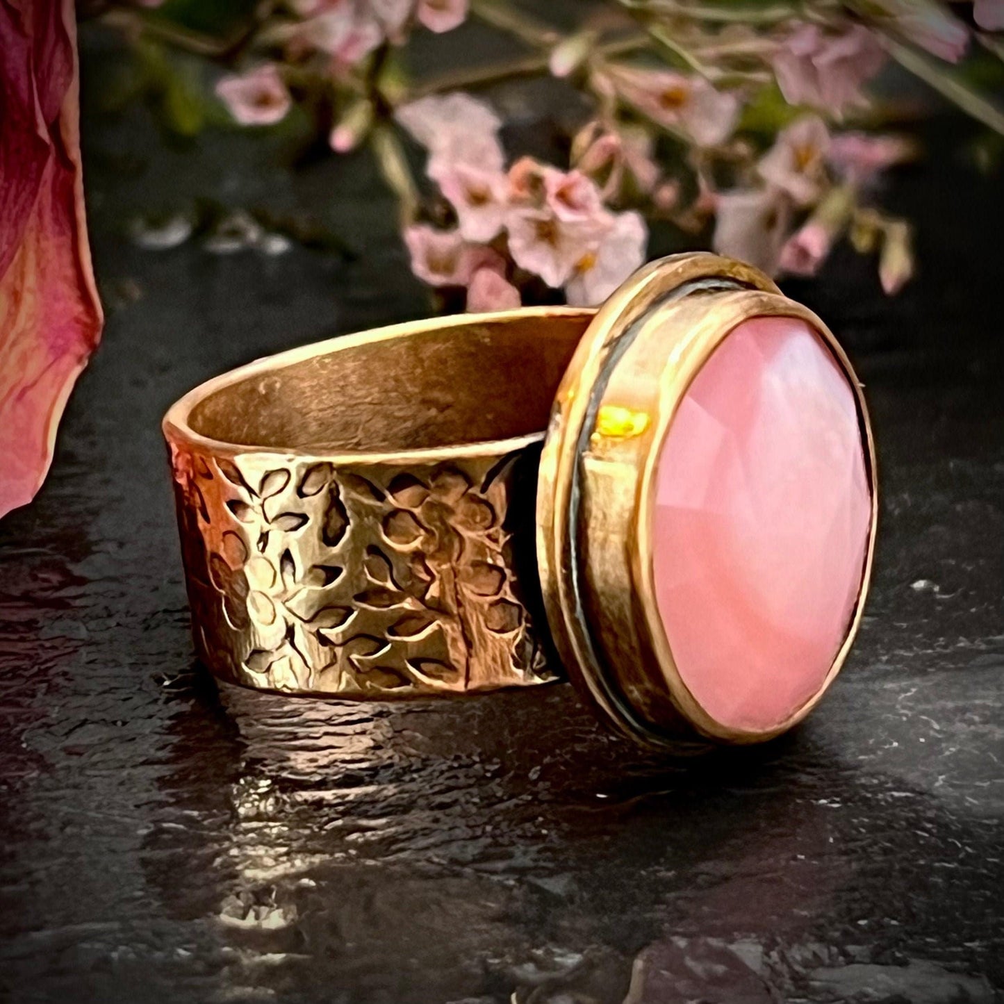 Peruvian Opal and Gold Ring