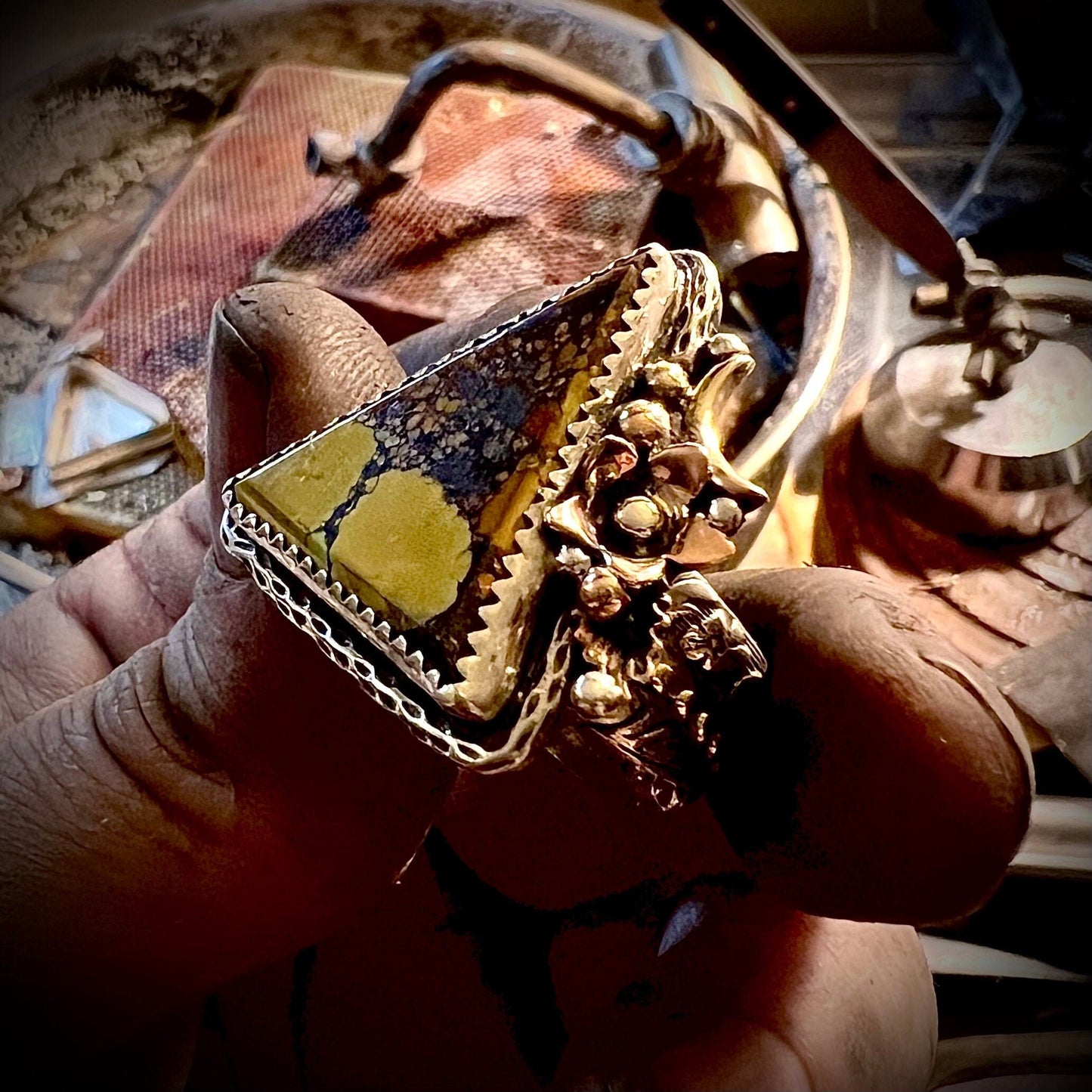 Flaming Autumn Turquoise Ring