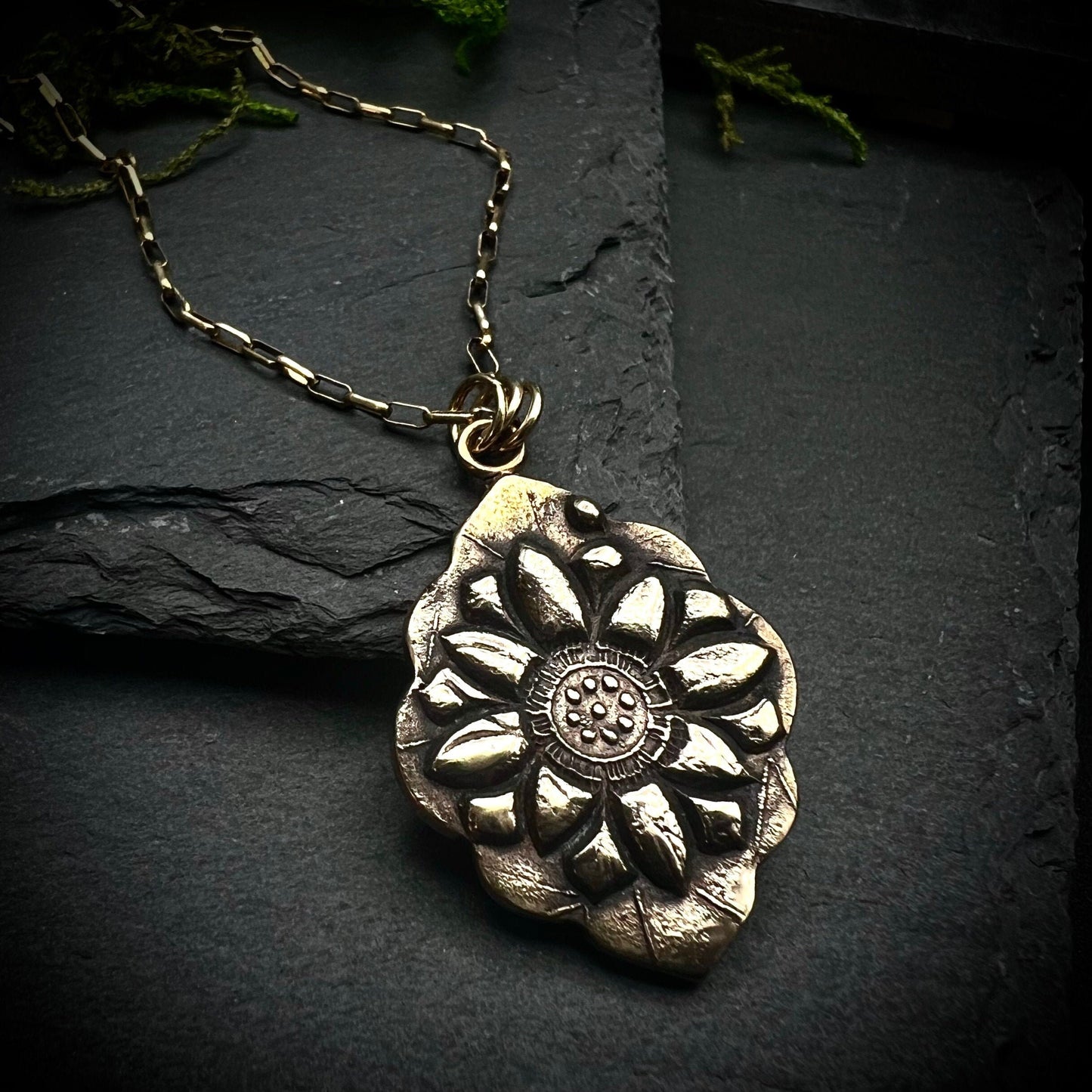 Bronze Lotus Necklace