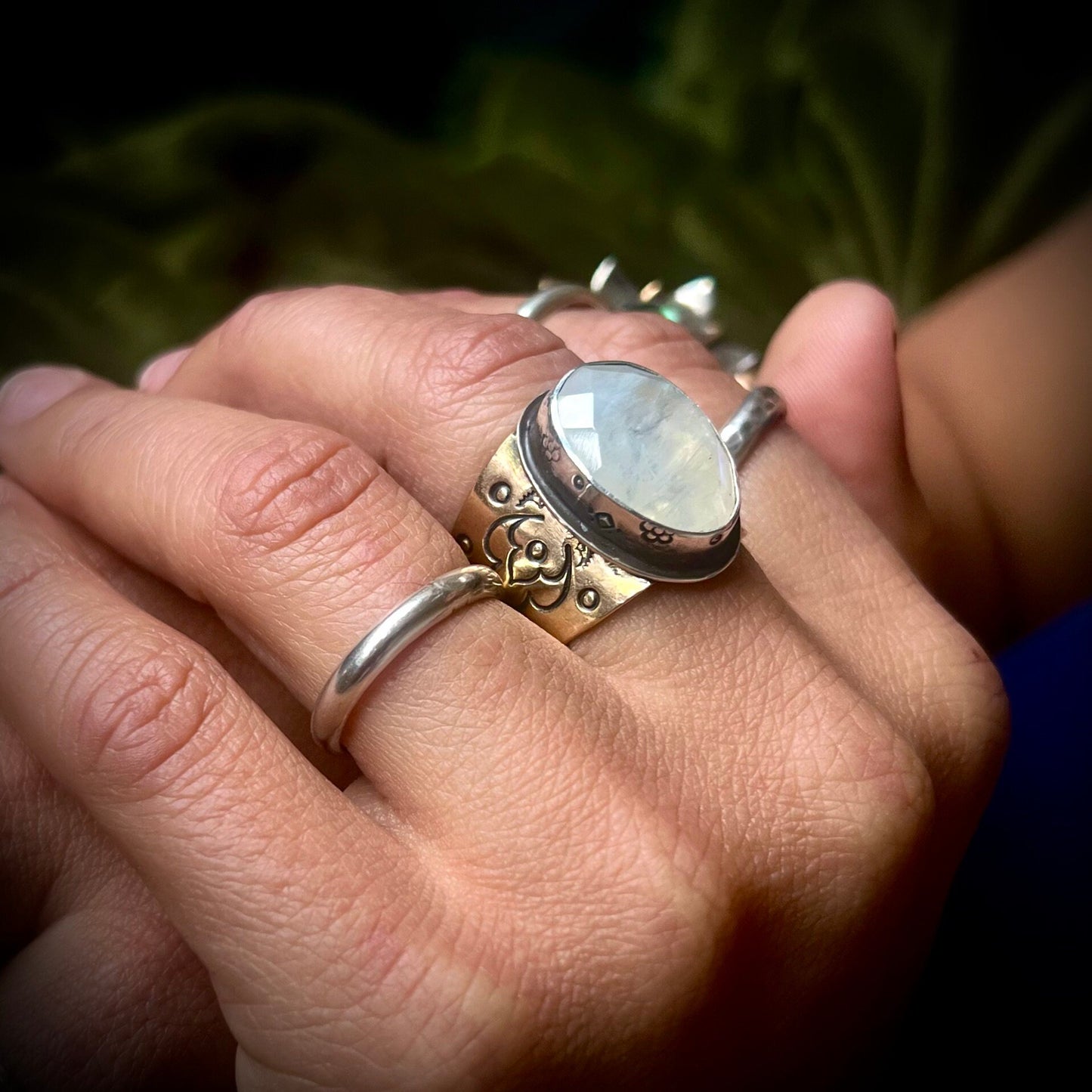 Moonstone Ring with Gold-filled Band