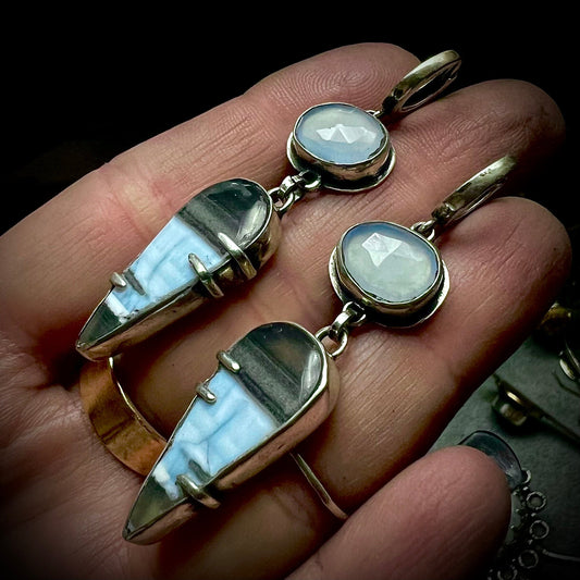 Owyhee and Chalcedony Earrings