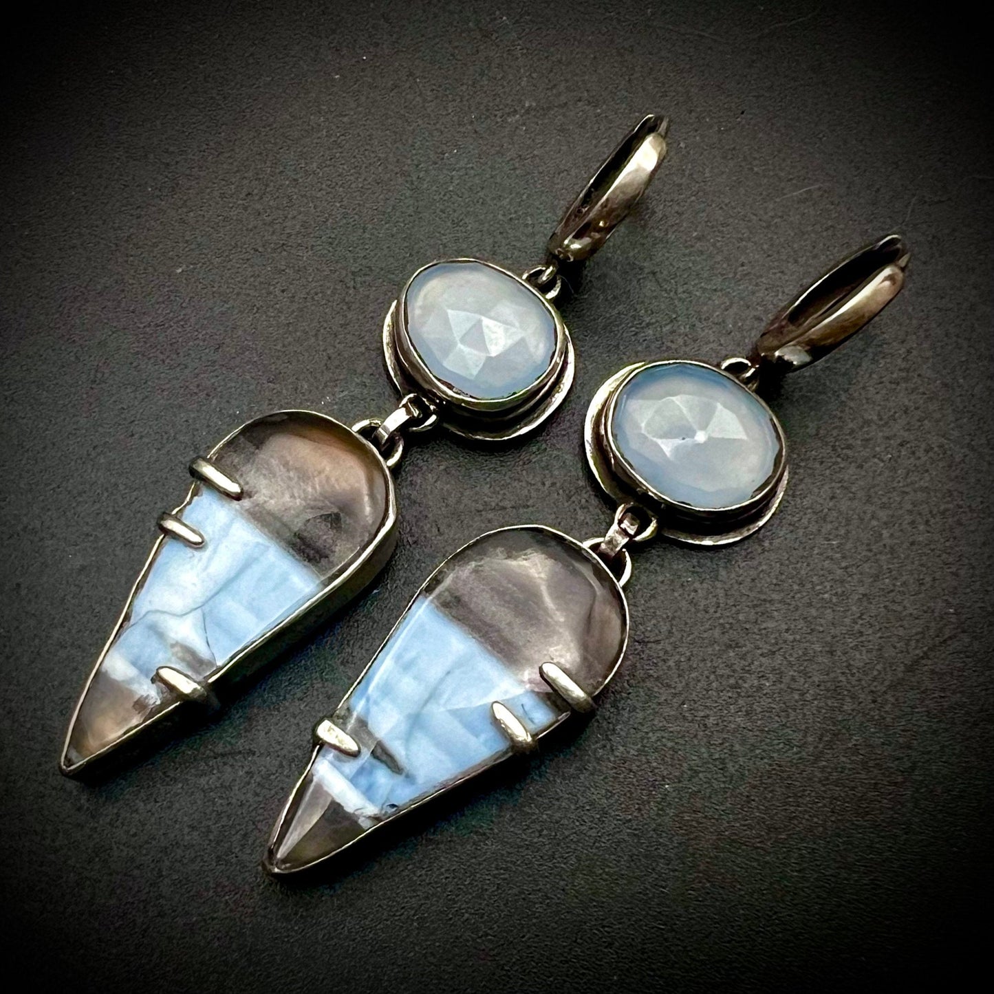 Owyhee and Chalcedony Earrings