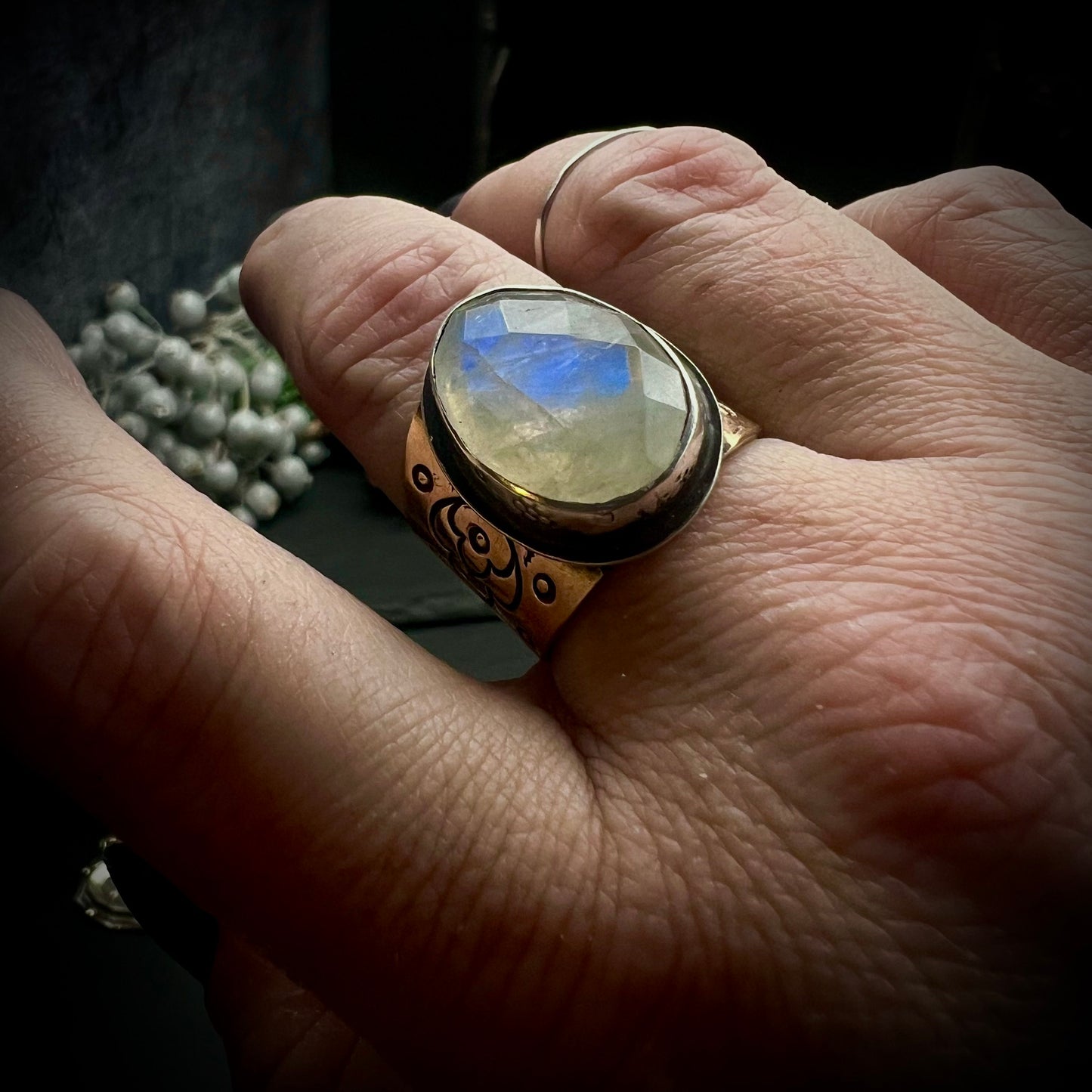 Moonstone Ring with Gold-filled Band