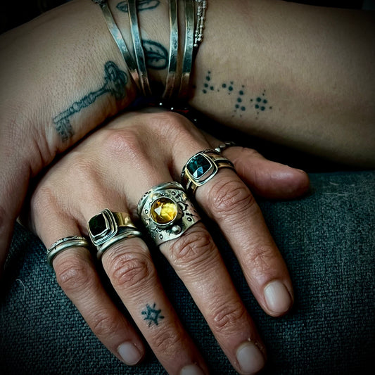 Citrine Dome Ring in Sterling Silver